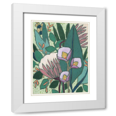Tropical Reverie II White Modern Wood Framed Art Print with Double Matting by Vess, June Erica