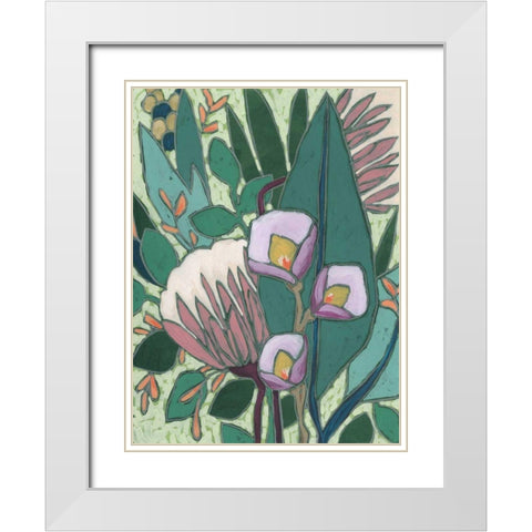 Tropical Reverie II White Modern Wood Framed Art Print with Double Matting by Vess, June Erica