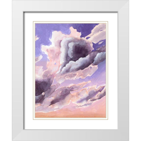 Amethyst Cumulus II White Modern Wood Framed Art Print with Double Matting by Popp, Grace