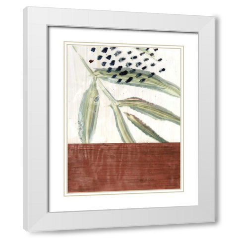 Ceramic Leaves I White Modern Wood Framed Art Print with Double Matting by Stramel, Renee W.