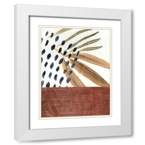 Ceramic Leaves III White Modern Wood Framed Art Print with Double Matting by Stramel, Renee W.