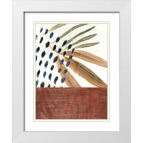 Ceramic Leaves III White Modern Wood Framed Art Print with Double Matting by Stramel, Renee W.