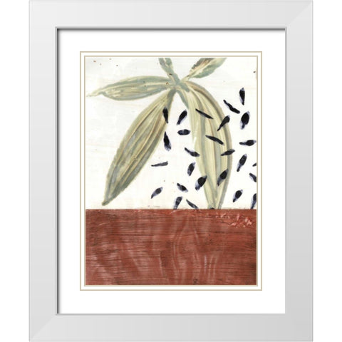 Ceramic Leaves IV White Modern Wood Framed Art Print with Double Matting by Stramel, Renee W.