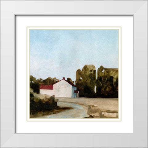 Quiet Farmhouse II White Modern Wood Framed Art Print with Double Matting by Caroline, Emma