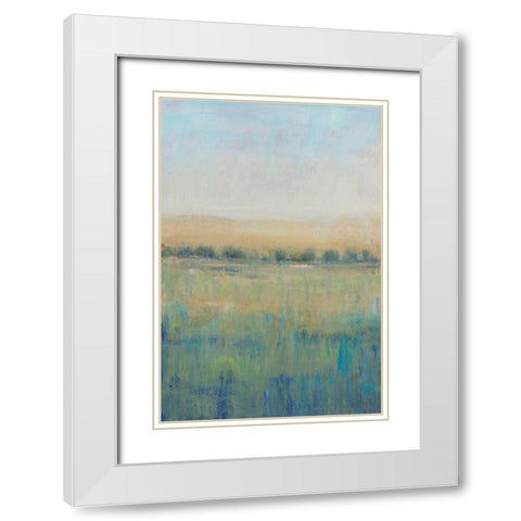 Open Meadow View I White Modern Wood Framed Art Print with Double Matting by OToole, Tim