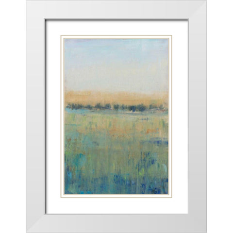 Open Meadow View II White Modern Wood Framed Art Print with Double Matting by OToole, Tim