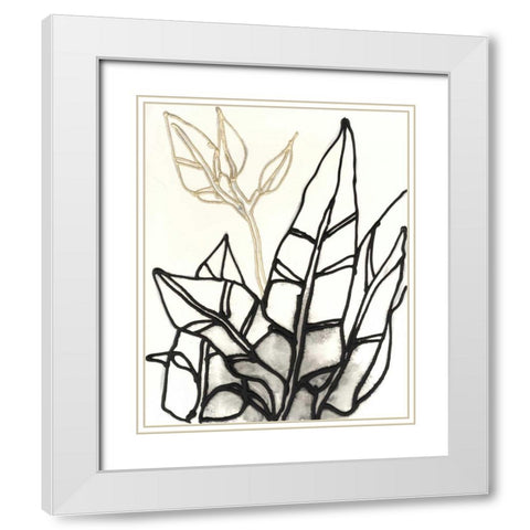 Embellished Tropical Contour III White Modern Wood Framed Art Print with Double Matting by Vess, June Erica
