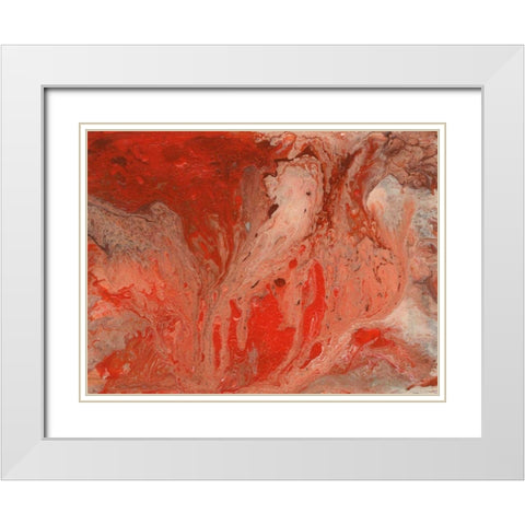 Autumn Bonfire II White Modern Wood Framed Art Print with Double Matting by Moore, Regina