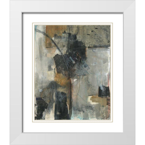 Gathering I White Modern Wood Framed Art Print with Double Matting by Combs, Joyce