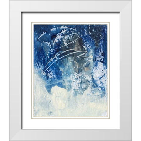 Sky Fall III White Modern Wood Framed Art Print with Double Matting by Combs, Joyce