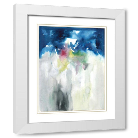 Rising II White Modern Wood Framed Art Print with Double Matting by Combs, Joyce