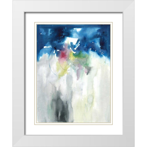 Rising II White Modern Wood Framed Art Print with Double Matting by Combs, Joyce