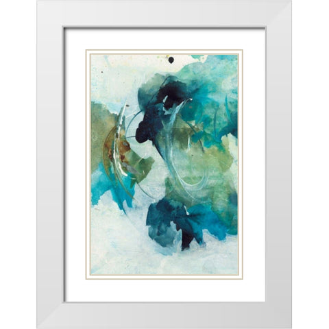 Spring I White Modern Wood Framed Art Print with Double Matting by Combs, Joyce