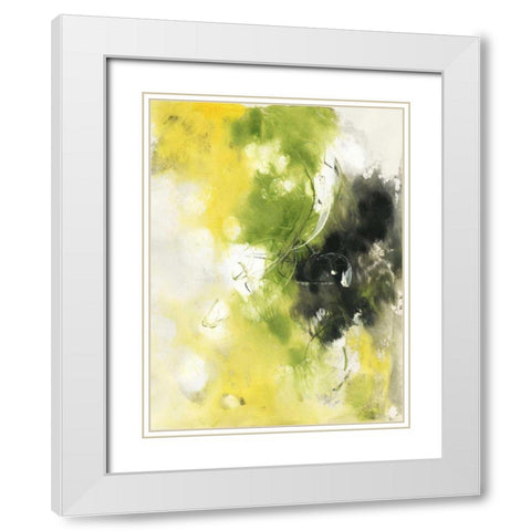 In Motion I White Modern Wood Framed Art Print with Double Matting by Combs, Joyce