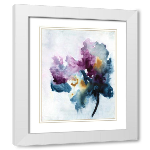 Bouquet II White Modern Wood Framed Art Print with Double Matting by Combs, Joyce