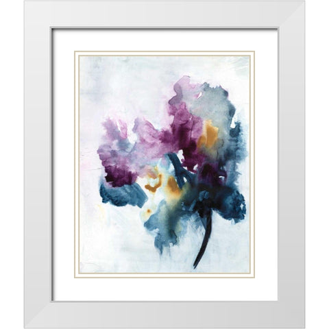 Bouquet II White Modern Wood Framed Art Print with Double Matting by Combs, Joyce