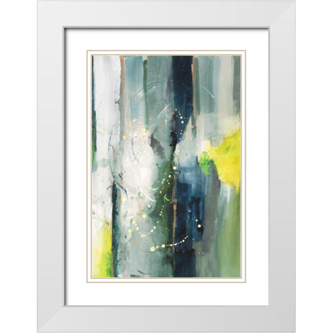Treetops II White Modern Wood Framed Art Print with Double Matting by Combs, Joyce