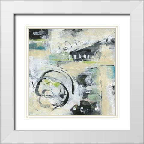Bridge to Happiness I White Modern Wood Framed Art Print with Double Matting by Combs, Joyce
