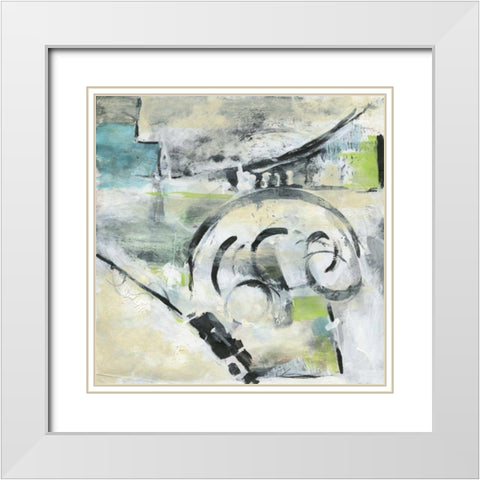 Bridge to Happiness II White Modern Wood Framed Art Print with Double Matting by Combs, Joyce