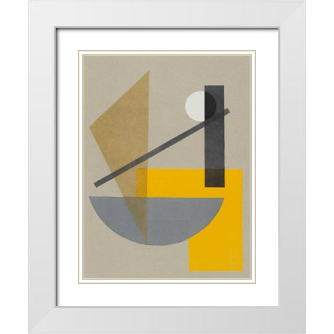 Homage to Bauhaus VII White Modern Wood Framed Art Print with Double Matting by Delamater, Rob