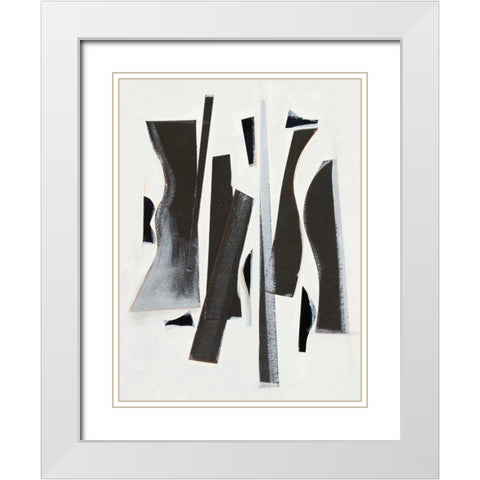 Rhythm Cadence I White Modern Wood Framed Art Print with Double Matting by Delamater, Rob