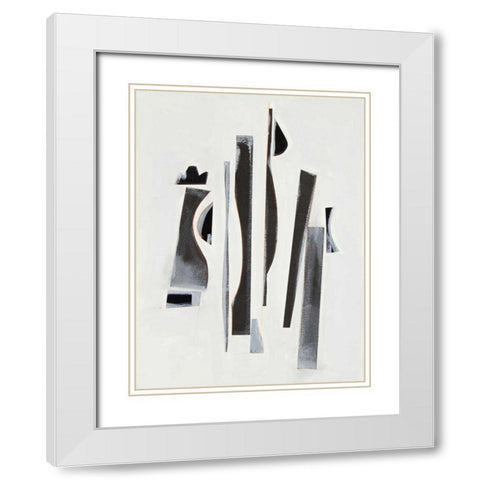 Rhythm Cadence II White Modern Wood Framed Art Print with Double Matting by Delamater, Rob