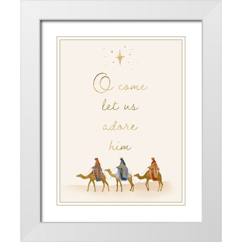 Away in a Manger I White Modern Wood Framed Art Print with Double Matting by Barnes, Victoria