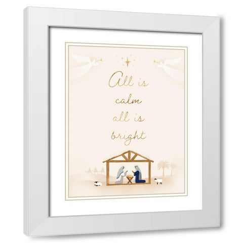 Away in a Manger II White Modern Wood Framed Art Print with Double Matting by Barnes, Victoria