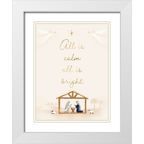 Away in a Manger II White Modern Wood Framed Art Print with Double Matting by Barnes, Victoria