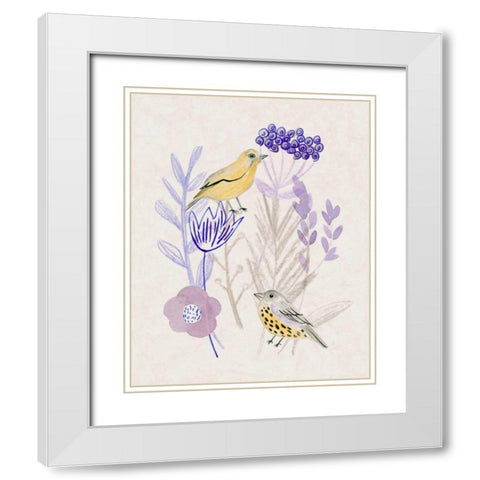Meander in Violet I White Modern Wood Framed Art Print with Double Matting by Wang, Melissa