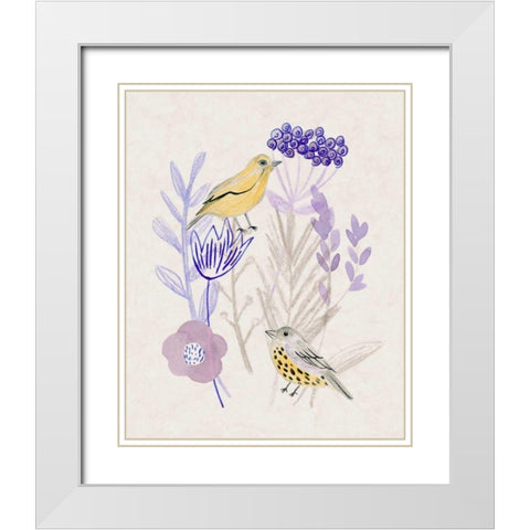 Meander in Violet I White Modern Wood Framed Art Print with Double Matting by Wang, Melissa