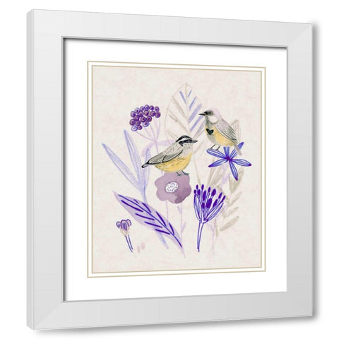 Meander in Violet II White Modern Wood Framed Art Print with Double Matting by Wang, Melissa