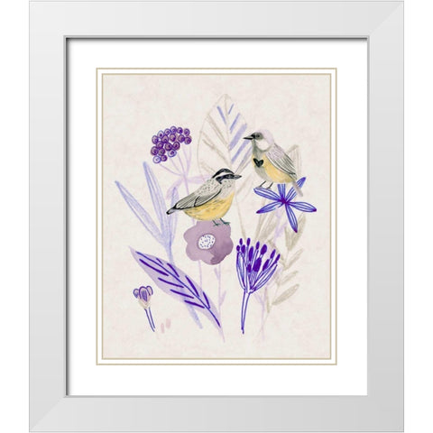 Meander in Violet II White Modern Wood Framed Art Print with Double Matting by Wang, Melissa