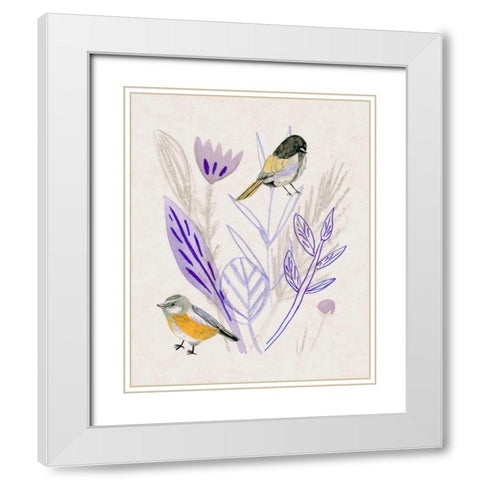Meander in Violet III White Modern Wood Framed Art Print with Double Matting by Wang, Melissa