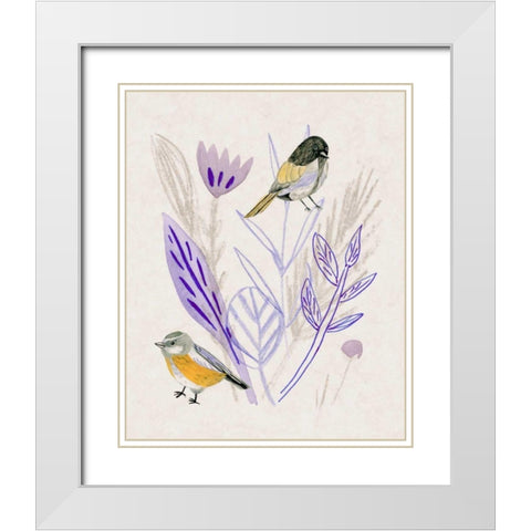 Meander in Violet III White Modern Wood Framed Art Print with Double Matting by Wang, Melissa