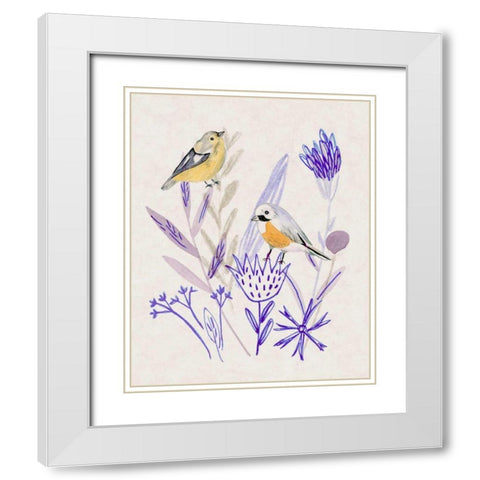 Meander in Violet IV White Modern Wood Framed Art Print with Double Matting by Wang, Melissa