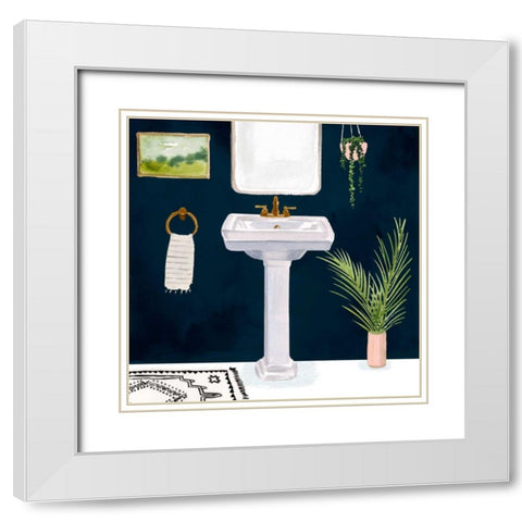 Boho Bath Sinks I White Modern Wood Framed Art Print with Double Matting by Borges, Victoria