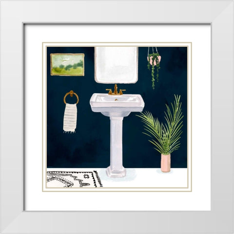 Boho Bath Sinks I White Modern Wood Framed Art Print with Double Matting by Borges, Victoria