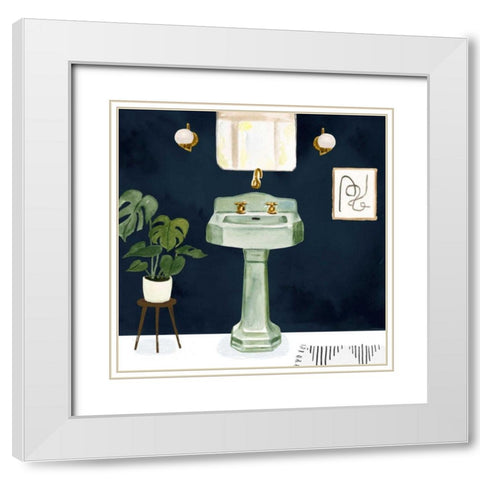 Boho Bath Sinks II White Modern Wood Framed Art Print with Double Matting by Borges, Victoria