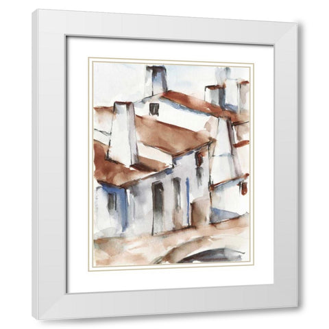 White Cottages I White Modern Wood Framed Art Print with Double Matting by Harper, Ethan