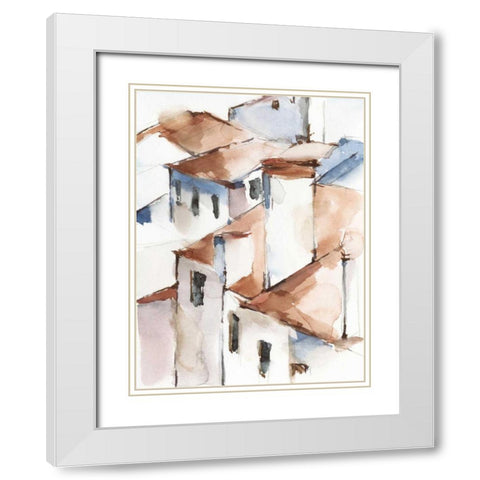 White Cottages II White Modern Wood Framed Art Print with Double Matting by Harper, Ethan