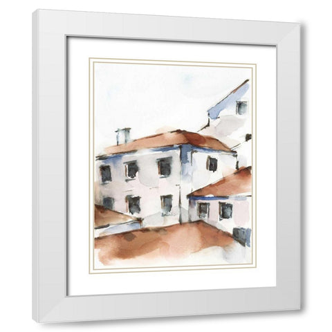 White Cottages III White Modern Wood Framed Art Print with Double Matting by Harper, Ethan