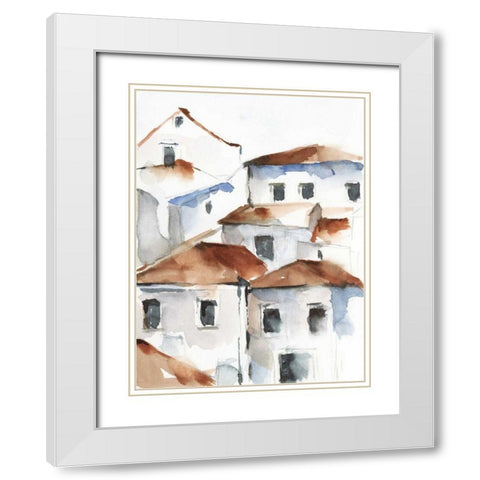 White Cottages IV White Modern Wood Framed Art Print with Double Matting by Harper, Ethan