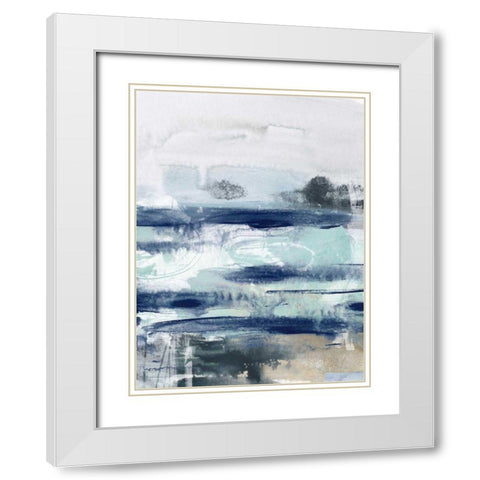 Tidal Motion I White Modern Wood Framed Art Print with Double Matting by Vess, June Erica
