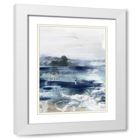 Tidal Motion II White Modern Wood Framed Art Print with Double Matting by Vess, June Erica