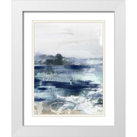 Tidal Motion II White Modern Wood Framed Art Print with Double Matting by Vess, June Erica