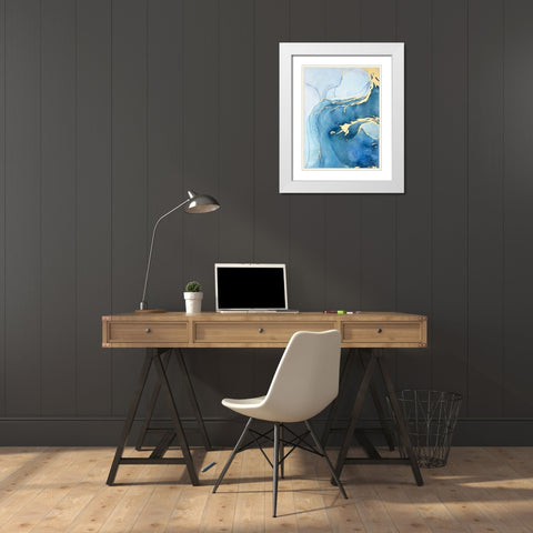 Sea Whirl I White Modern Wood Framed Art Print with Double Matting by Borges, Victoria