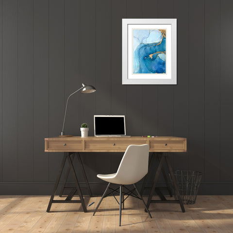 Sea Whirl I White Modern Wood Framed Art Print with Double Matting by Borges, Victoria
