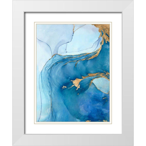 Sea Whirl I White Modern Wood Framed Art Print with Double Matting by Borges, Victoria