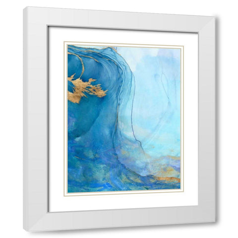 Sea Whirl II White Modern Wood Framed Art Print with Double Matting by Borges, Victoria